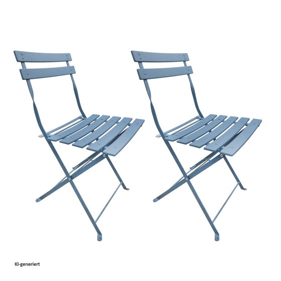 Gartenstuhl 2er-Set Basil Metall Blau 