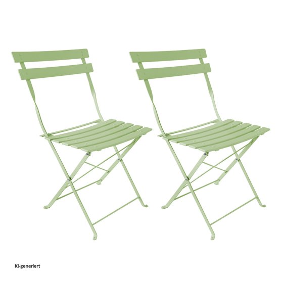 Gartenstuhl 2er-Set Basil Metall Grün 