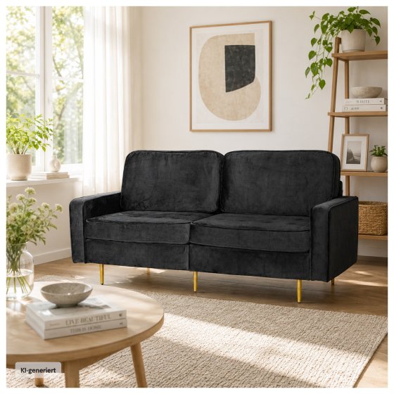 Sofa Sidonie Velvet Schwarz 