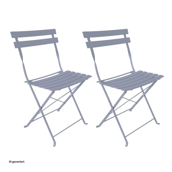 Gartenstuhl 2er-Set Basil Metall Grau 