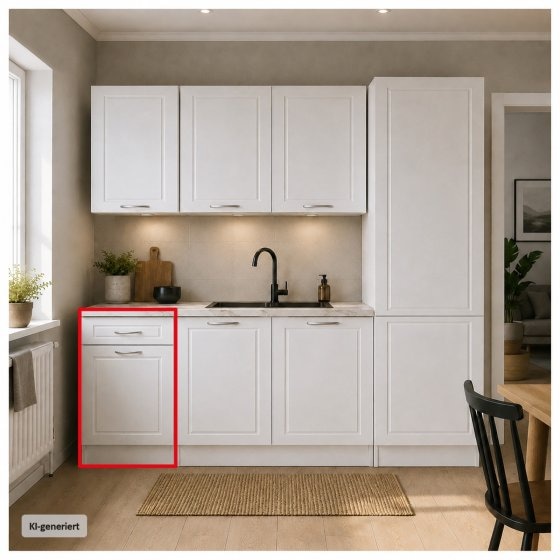 Küchenunterschrank Jenna Country Weiß 40 cm 