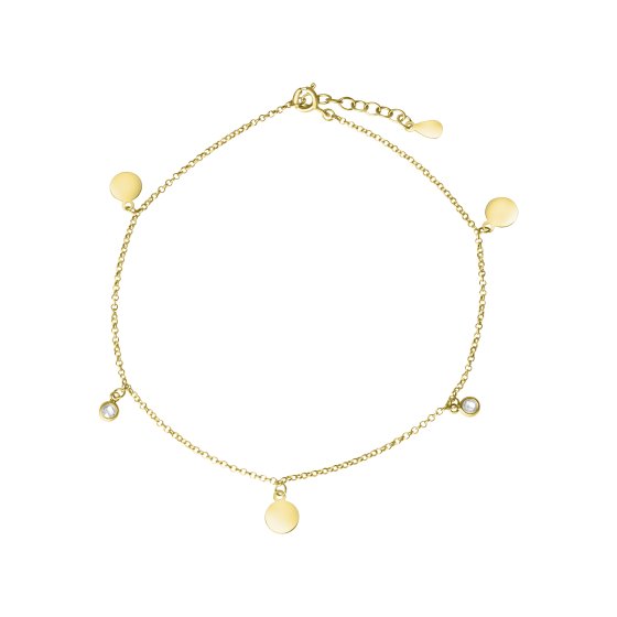 Armband 925/- Sterling Silber gelb vergoldet glanz Zirkonia weiß 