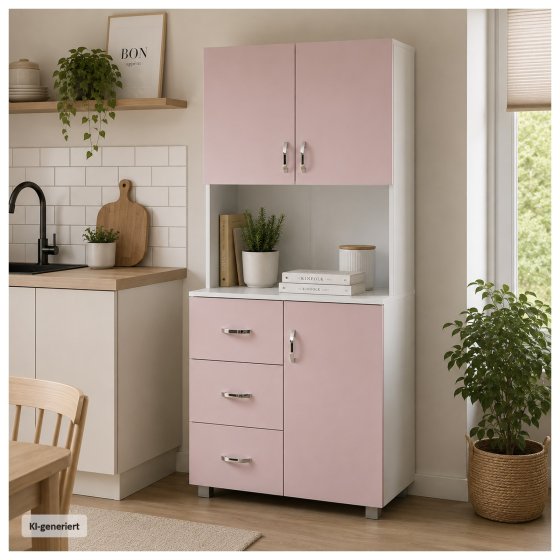 Küchenschrank Blanca Rosa Weiß 