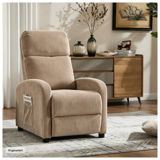 Liegesessel Jasna Cord Braun 