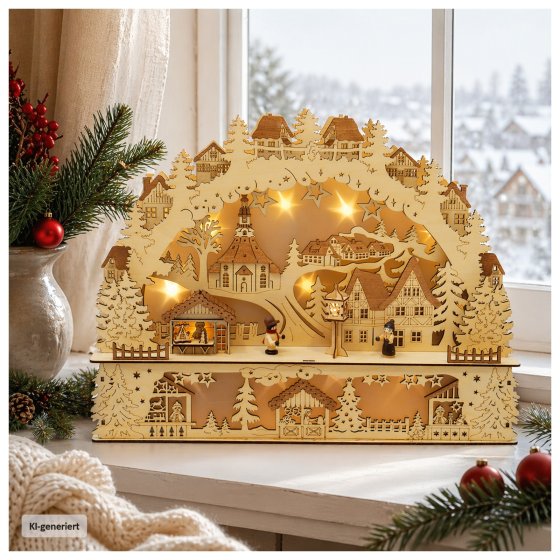 LED Lichterbogen Weihnachtsdorf 