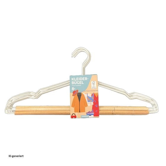 Kleiderbügel 8er Set Metall, Holz 