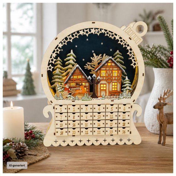 Adventskalender Weihnachtskugel zum Befüllen 