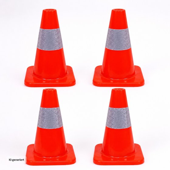 4er Set Verkehrskegel 30 cm Trainingskegel Pylonen Orange 