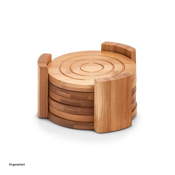Glasuntersetzer-Set 7-teilig Bambus 