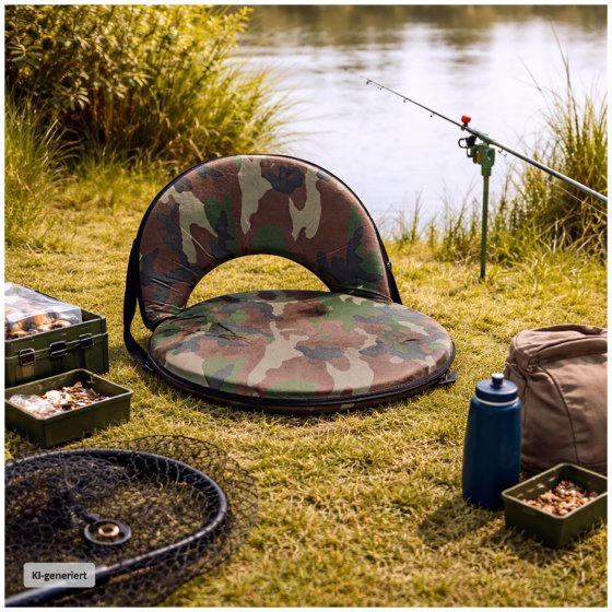 Bodensessel Camouflage Verstellbar Bodenstuhl Tarnmuster bis 150 kg 