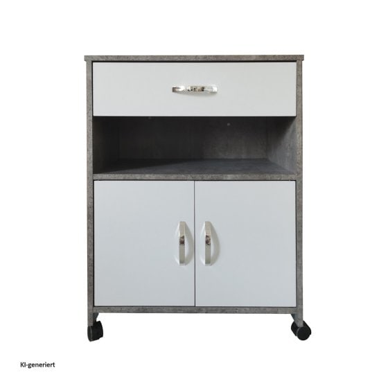Küchenschrank Beton/Weiß Blanca 