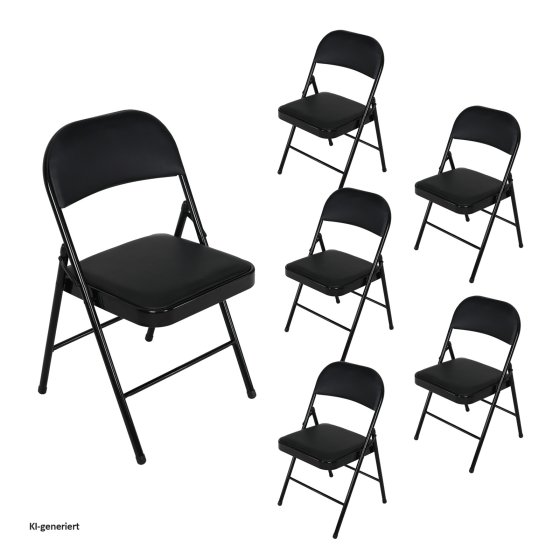 Klappstühle 6er Set Wedigo Schwarz 