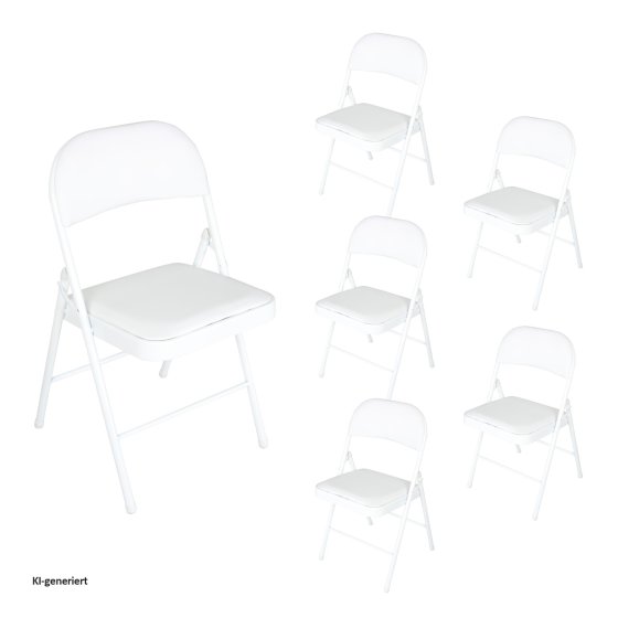 Klappstühle 6er Set Wedigo Weiß 