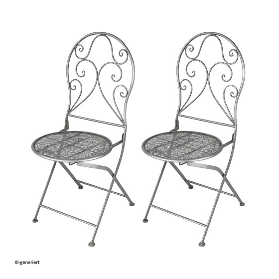 Gartenstuhl 2er-Set Lani Grau 