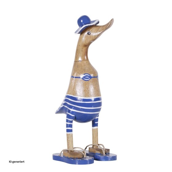 Dekoente Hilde Schwimmschlappe aus Holz 25 cm Maritime Dekoration Blau 
