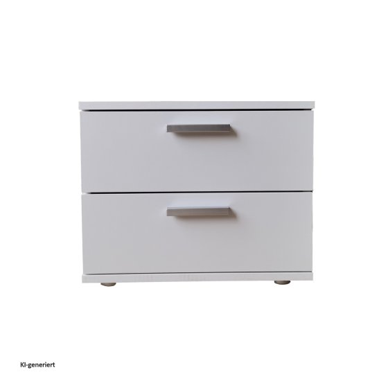 Nachtschrank Weiß mit 2 Schubladen Nina 