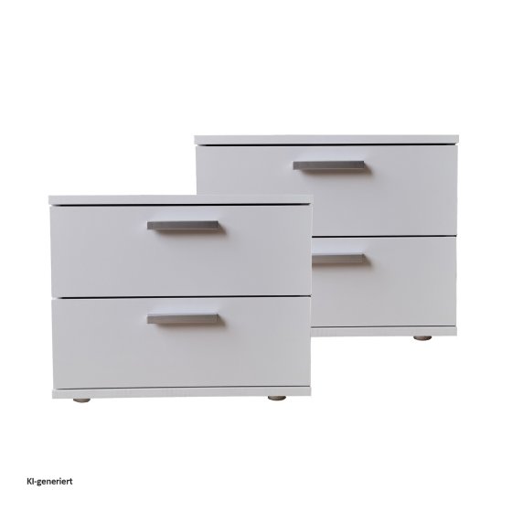 Nachtschrank 2er Set Weiß Nina 