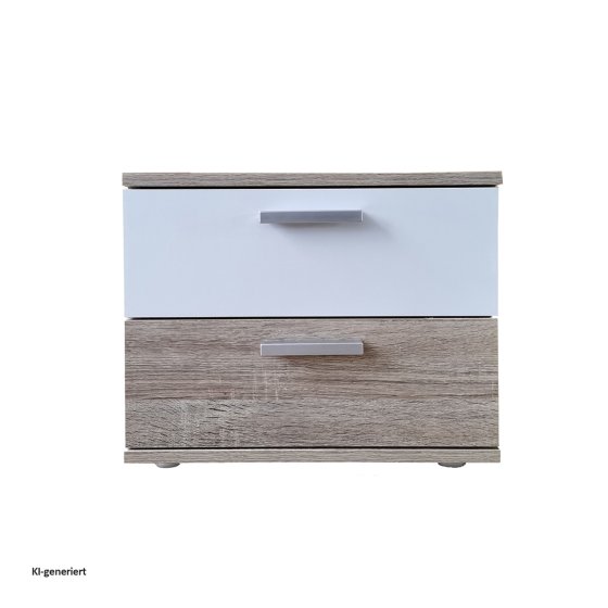 Nachtschrank Sonoma Weiß Nina 