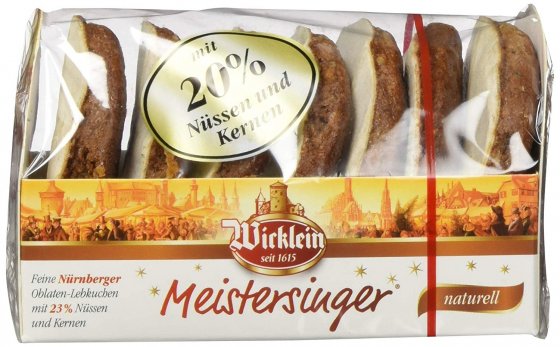 Wicklein Nürnberger Meistersinger Oblaten Lebkuchen naturell 7er Pack 