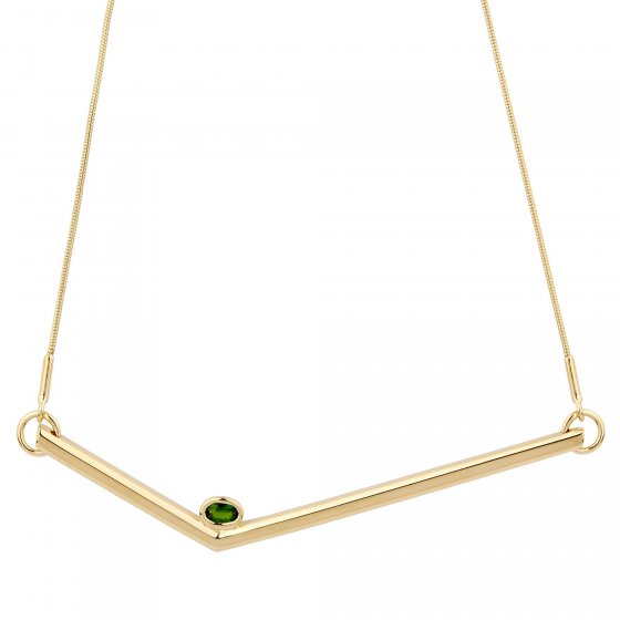 Kette 925 Sterling Silber vergoldet gelb Glänzend grün 