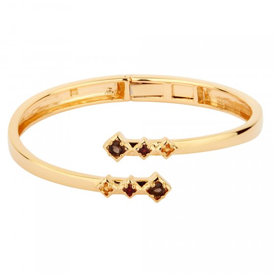 Armband 925 Sterling Silber vergoldet Glänzend Rauchquarz braun 