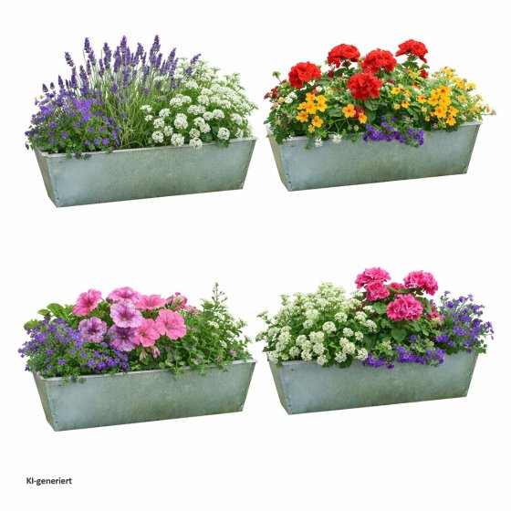 Pflanzkasten für Palette 4er-Set verzinktes Stahlblech 