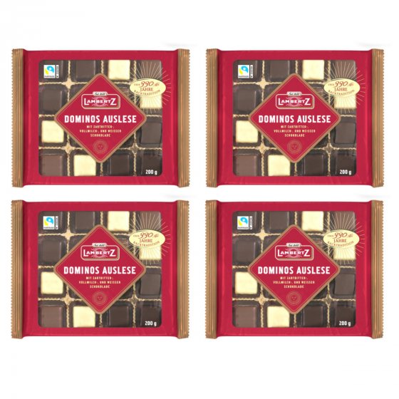 Dominos Auslese Zartbitter Vollmilch Weißeschokolade 200g 4er Pack 