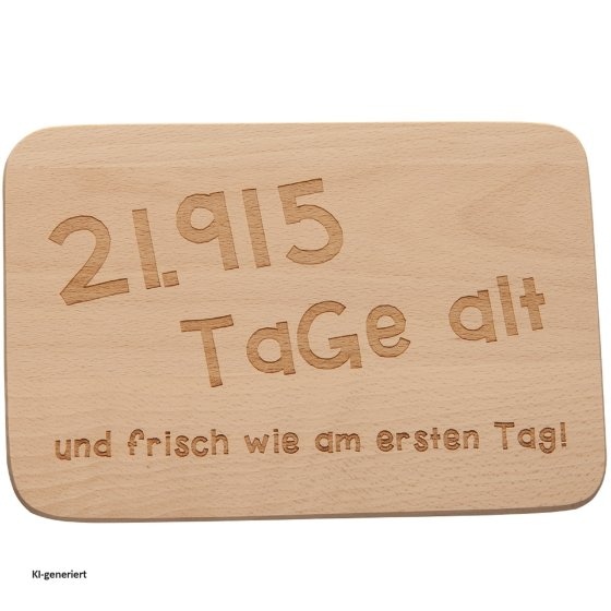 Frühstücksbrettchen 21.915 Tage alt und... 