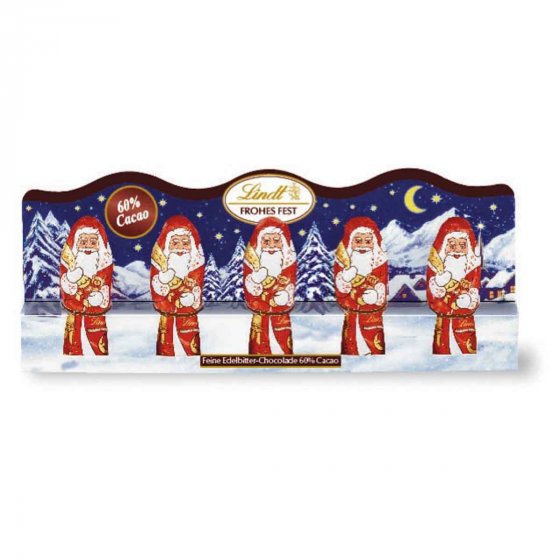 Lindt & Sprüngli Mini Santa Hohlfiguren Edelbitter 3er Pack (3 x 50 g) 