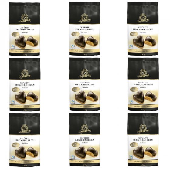 Lambertz Lebkuchen gefüllt mit Zartbitterschokolade 150g 9er Pack 