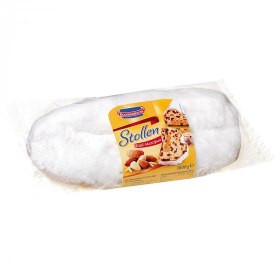 KuchenMeister Stollen Edel Marzipan mit Rosinen und Mandeln 1000g 