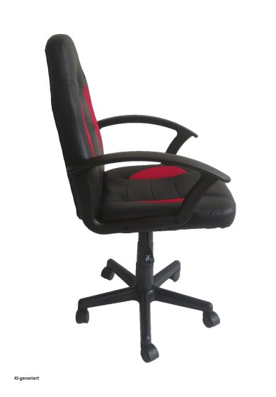 Schreibtischstuhl Junior höhenverstellbar ergonomischer Drehstuhl Schwarz-Rot 