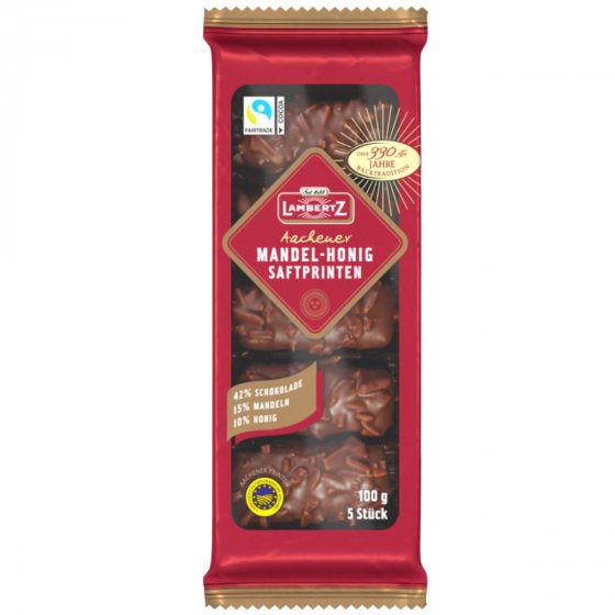 Lambertz Aachener Mandel Honig Saftprinten mit Zartbitter Überzug 100g 