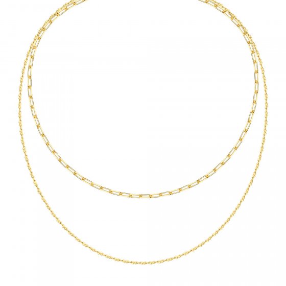 Collier 925 Sterling Silber vergoldet Layering  zweifach 