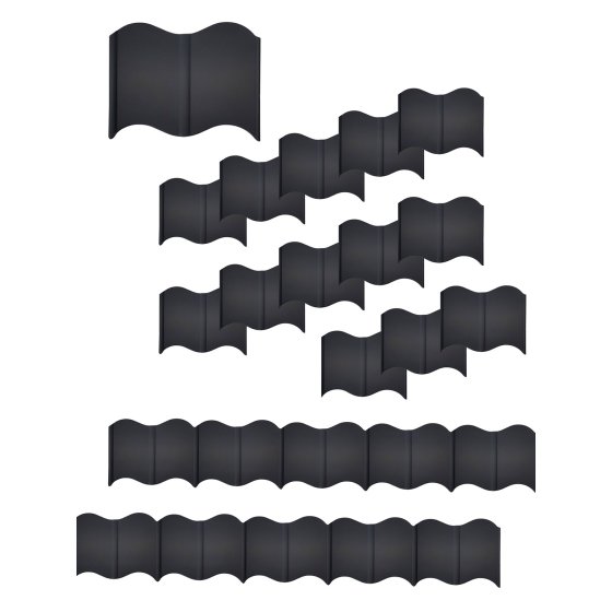 Beetumrandung Nessa Wave 24-teilig Schwarz 