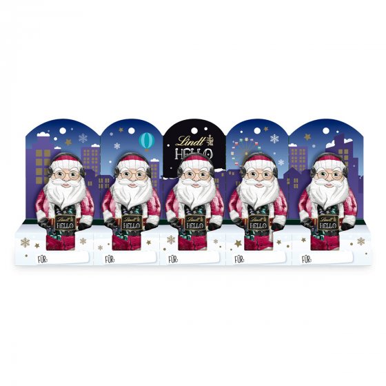 Hello Xmas Mini Santa Figuren aus feinster Vollmilchschokolade 50g 
