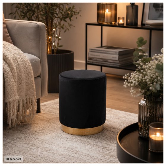 Hocker Reese Velvet Schwarz 
