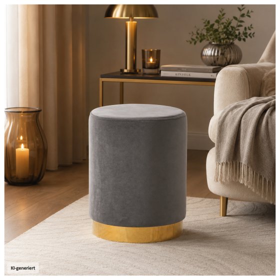 Hocker Reese Velvet Grau 