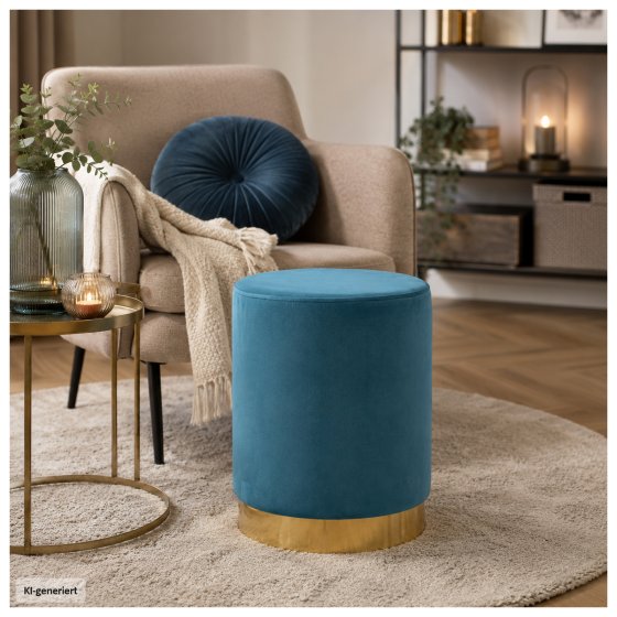 Hocker Reese Velvet Türkis 