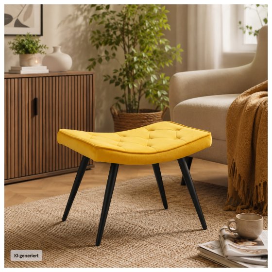 Hocker Freya Velvet Gelb 
