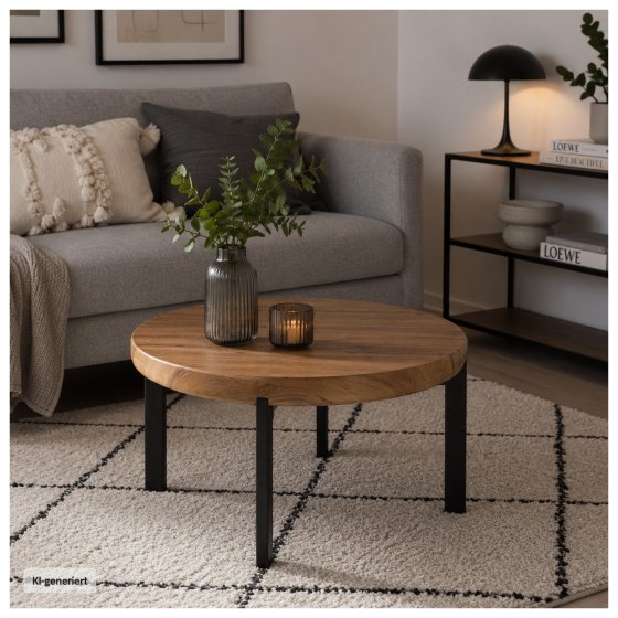 Couchtisch Eckhard Ø 80 cm Artisaneiche 
