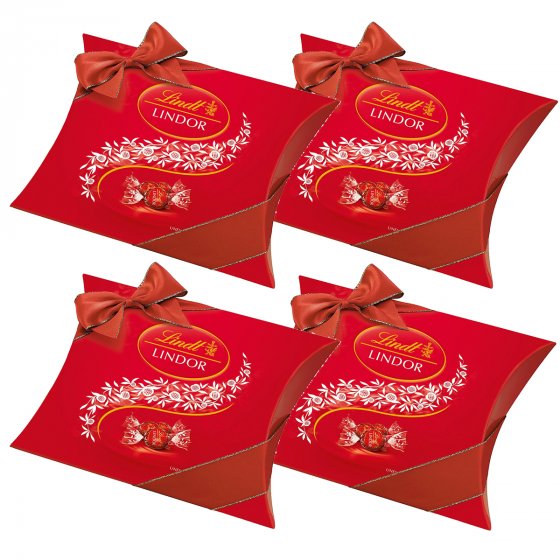 Lindt Schoko Kugeln aus Vollmilch Lindor Kissenpackung 325g 4er Pack 