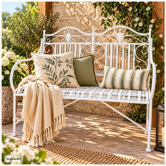 Gartenbank Creme Metallbank Celia 