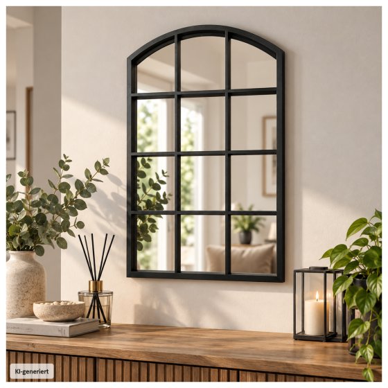 Wandspiegel Ava Fensteroptik Schwarz 