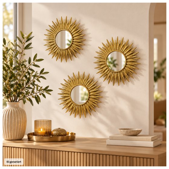 Spiegelset Ava 3-teilig Gold Ø 25 cm 