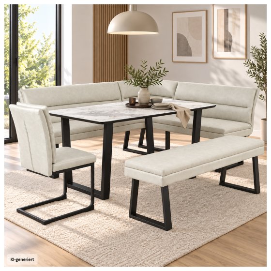 Eckbankgruppe Keno 4-teilig Beige 