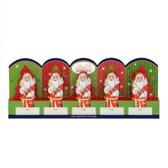 Lindt Mini Weihnachtsmänner aus Alpenvollmilchschokolade 50g 