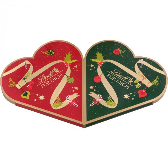 Lindt Pärchen Adventskalender mit Schokoladenpralinen gefüllt 505g 