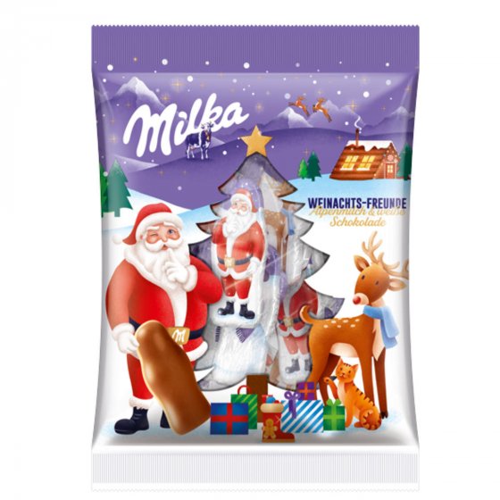 Milka Weihnachts Freunde aus Alpenmilch und weißer Schokolade 120g 