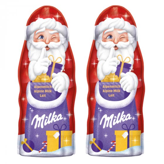 Milka Weihnachtsmann mit zarter Alpenmilch Schokolade 90g 2er Pack 